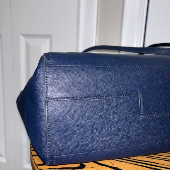Tory Burch large tote bag navy blue Carryall leather handbag - Picture 12 of 16